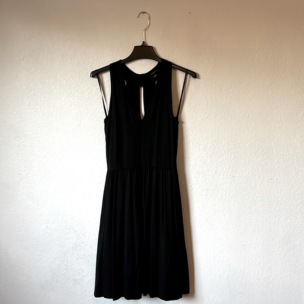Ann Taylor-Fit and Flare Dress-Black-Size 0
